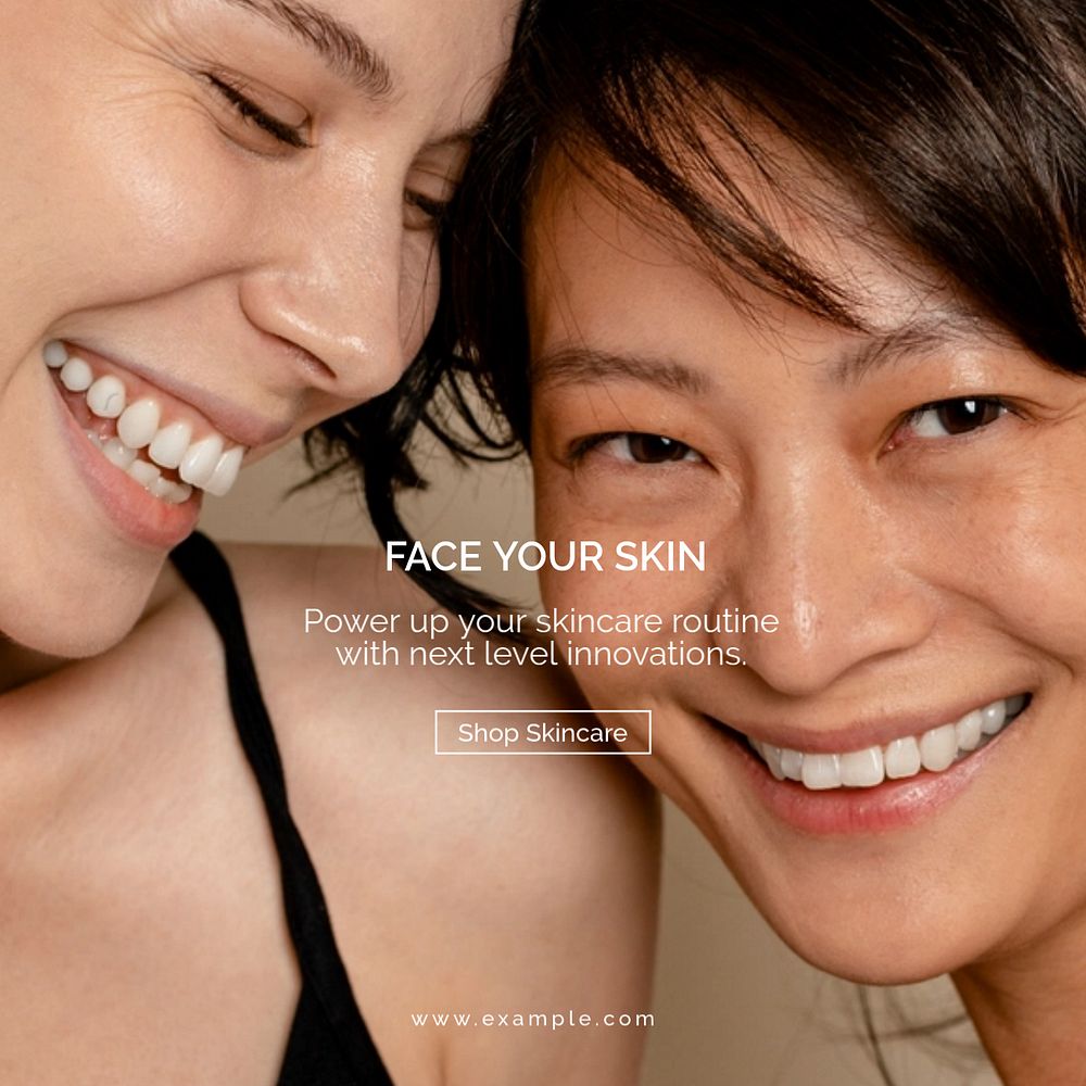 Natural beauty Instagram post template, skincare business ad