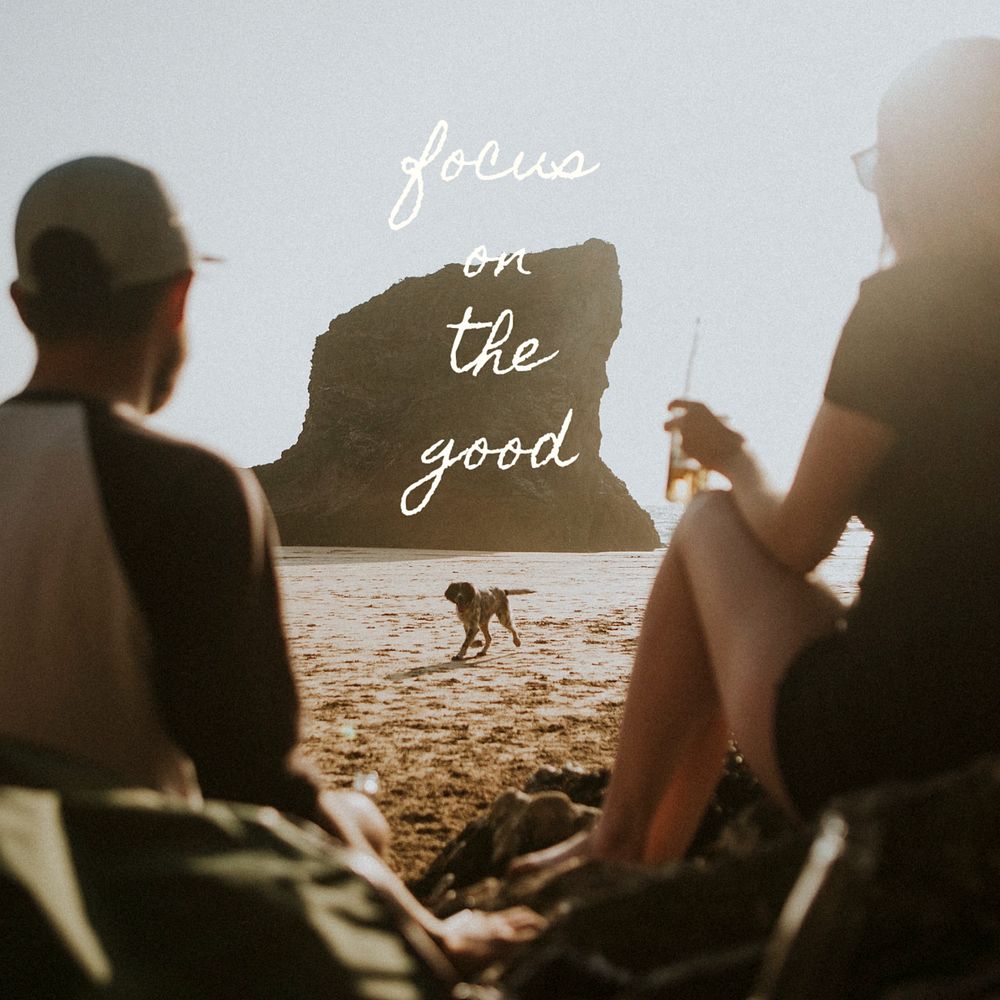 Beach vibes Facebook post template, editable text