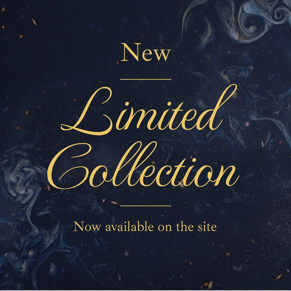 Limited collection instagram ad template, dark elegant, editable design