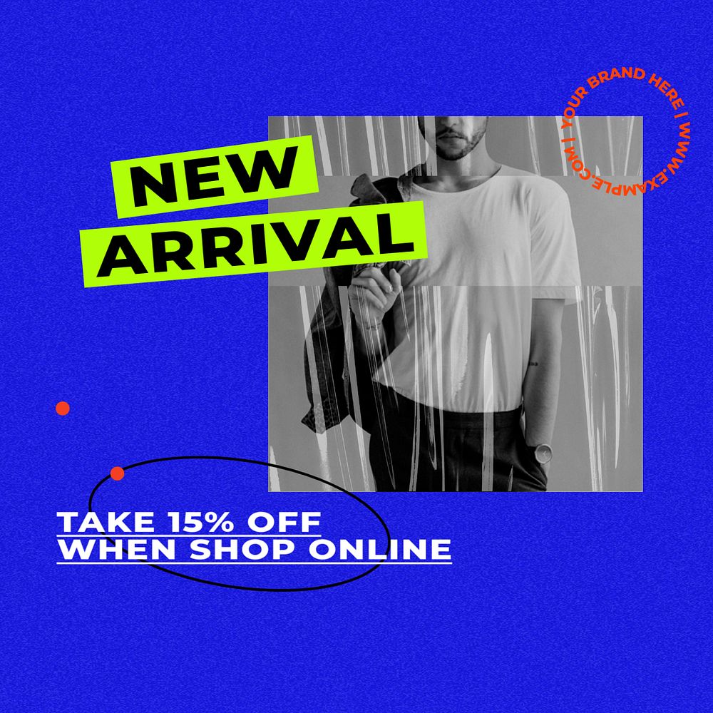 New arrival Facebook ad template, fashion editable text