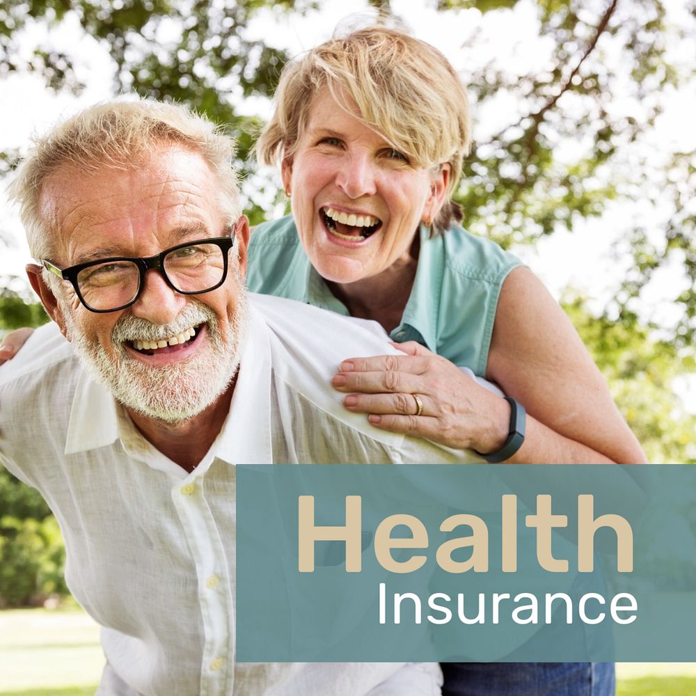 Health insurance Instagram post template, elderly people design