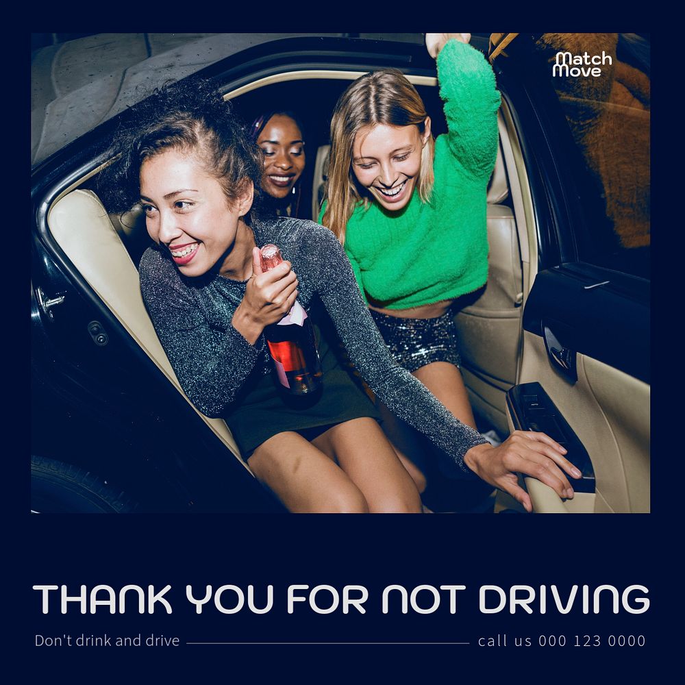Driving service Instagram post template, editable design