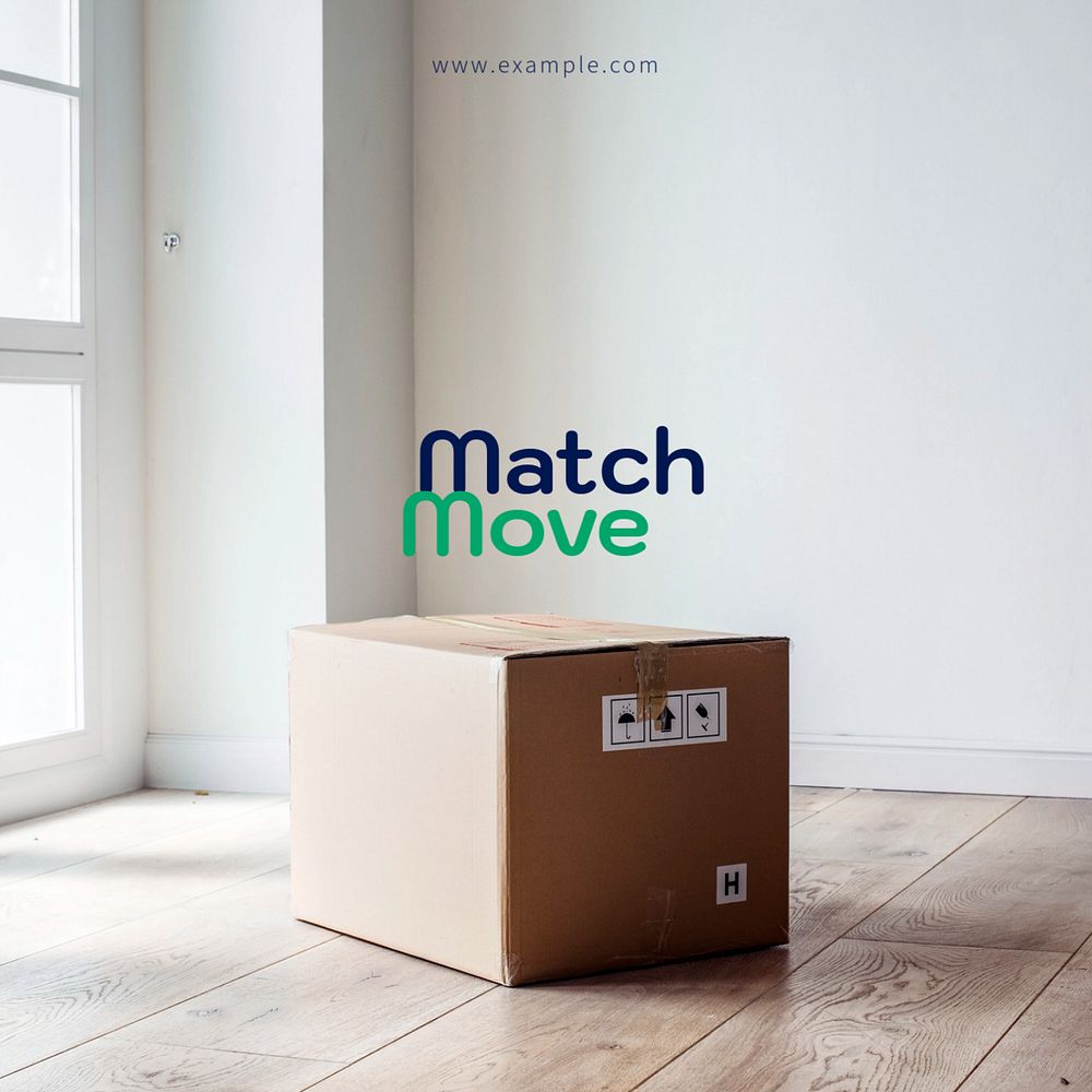 Moving service Instagram post template, editable design