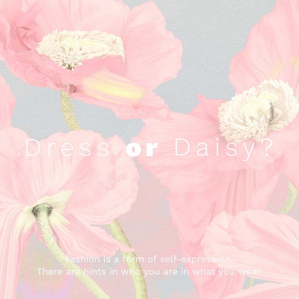 Fashion quote Instagram post template, surreal flower design