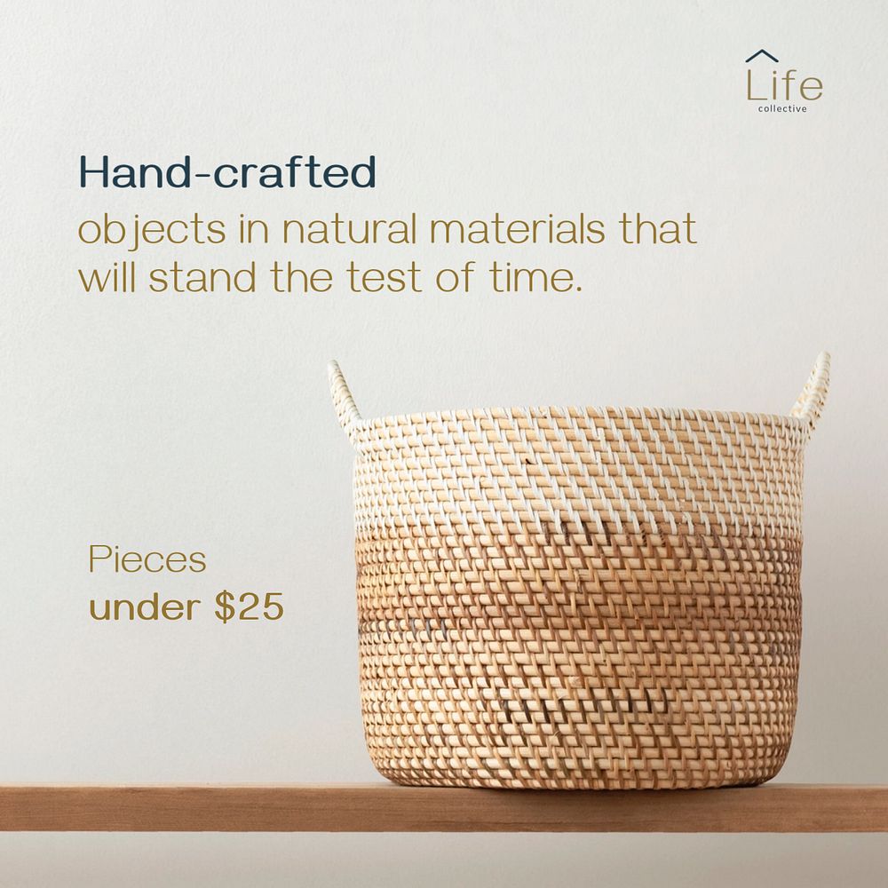 Sustainable product Instagram post template, editable design