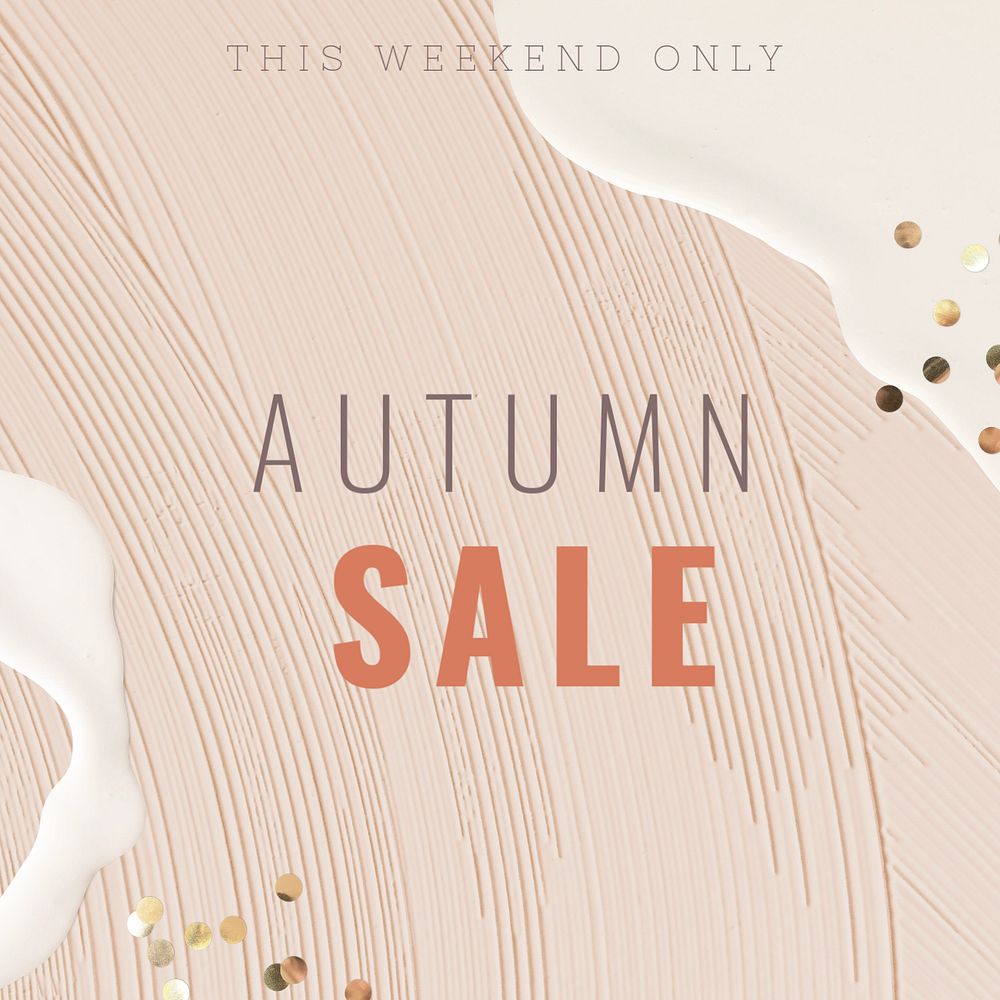 Autumn sale Facebook post template, feminine editable design