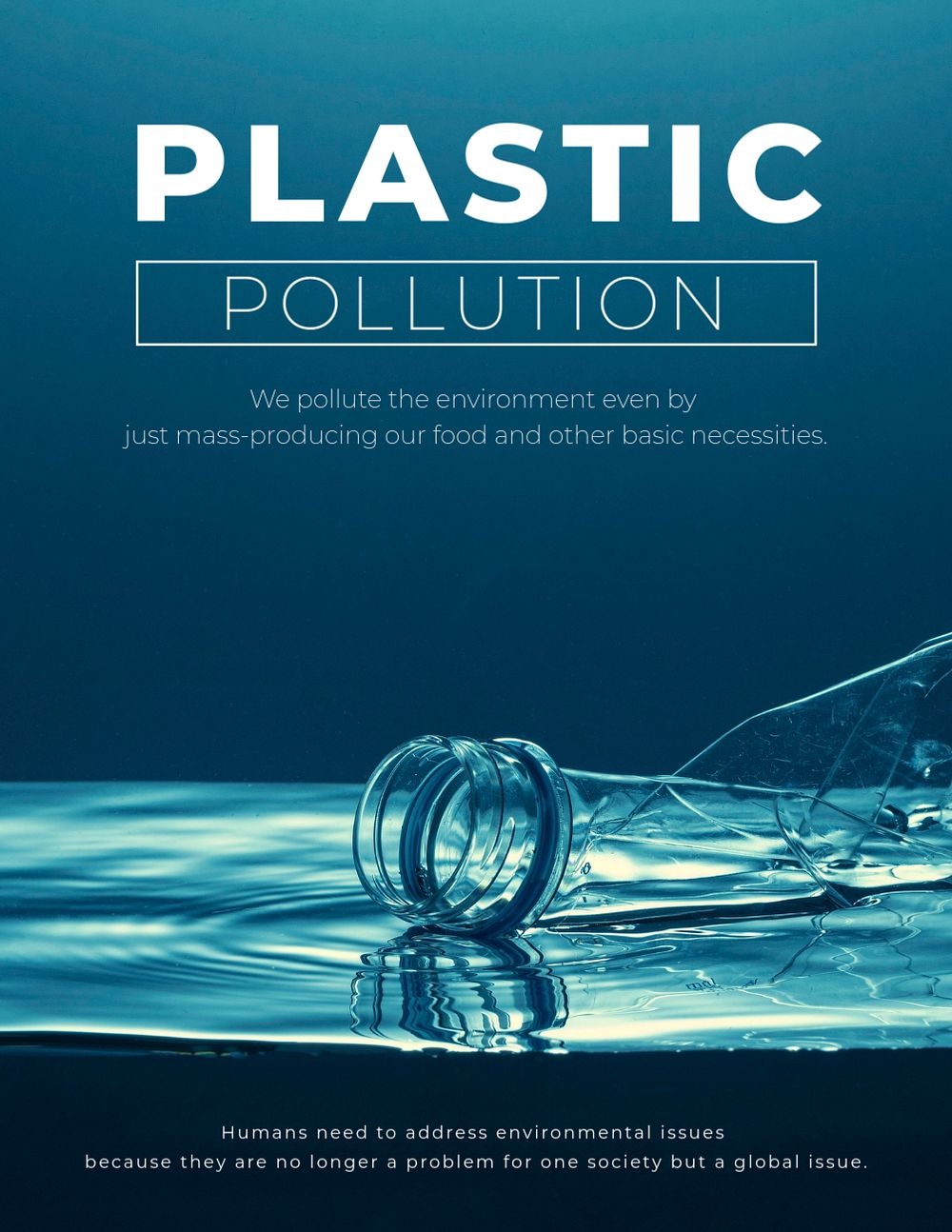 Plastic pollution flyer template, editable design