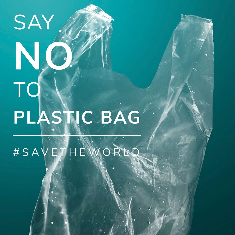 Plastic pollution Instagram post template, editable design