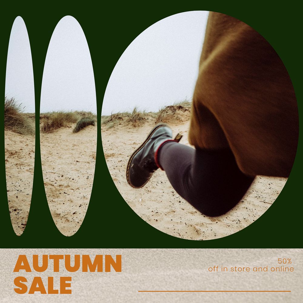 Autumn sale Instagram post template, editable design