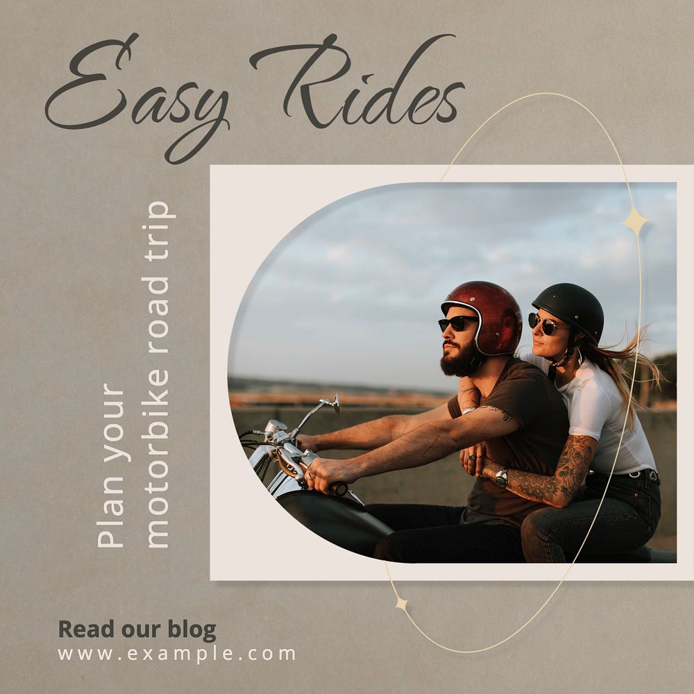 Easy rides Instagram post template, editable text