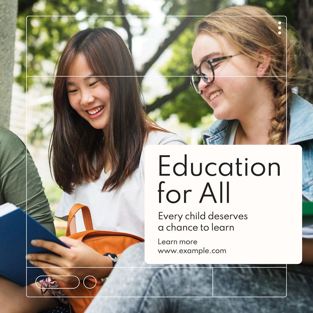 Education for all Instagram post template, editable text