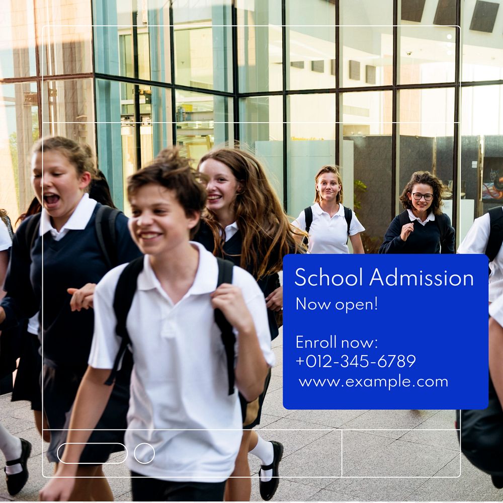 School admission Instagram post template, editable social media ad