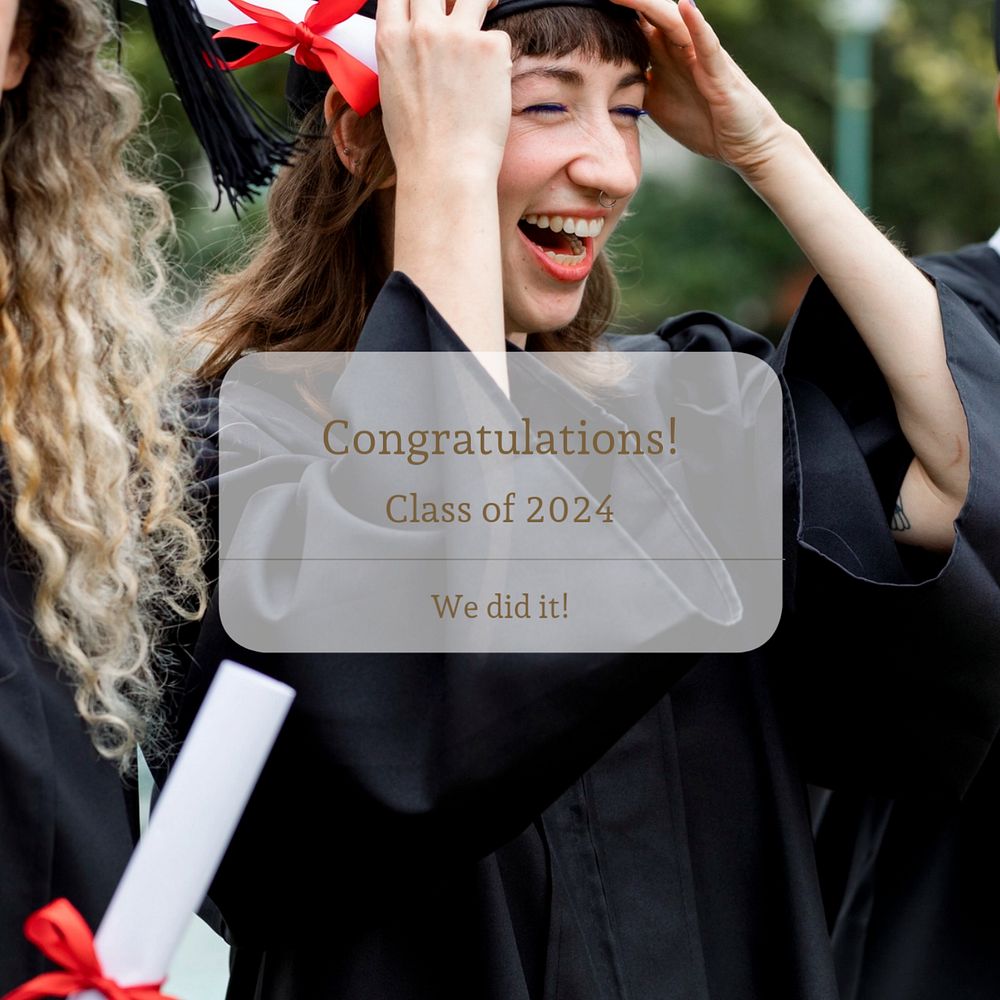 Graduation notification Facebook post template, editable design