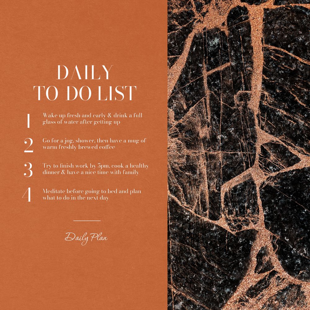 Daily to-do list Instagram post template, editable design