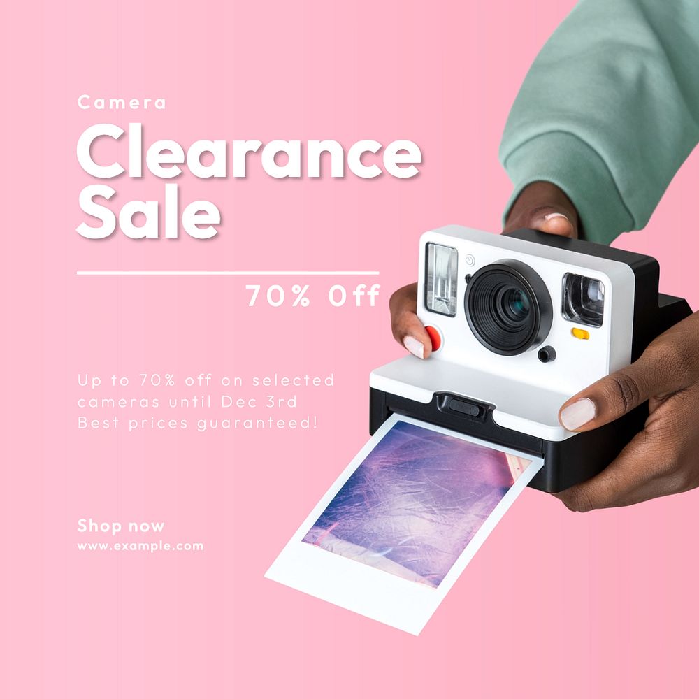 Camera sale Facebook post template, editable design