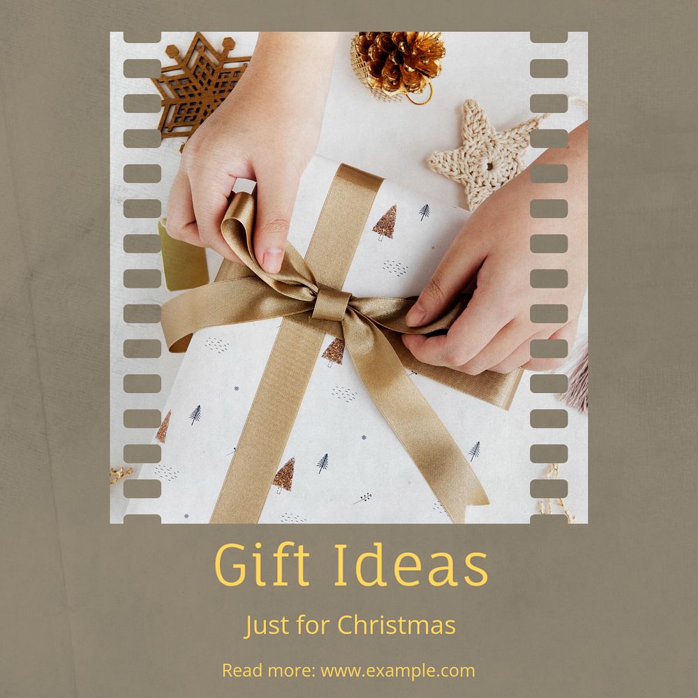 Gift ideas Instagram post template, editable text