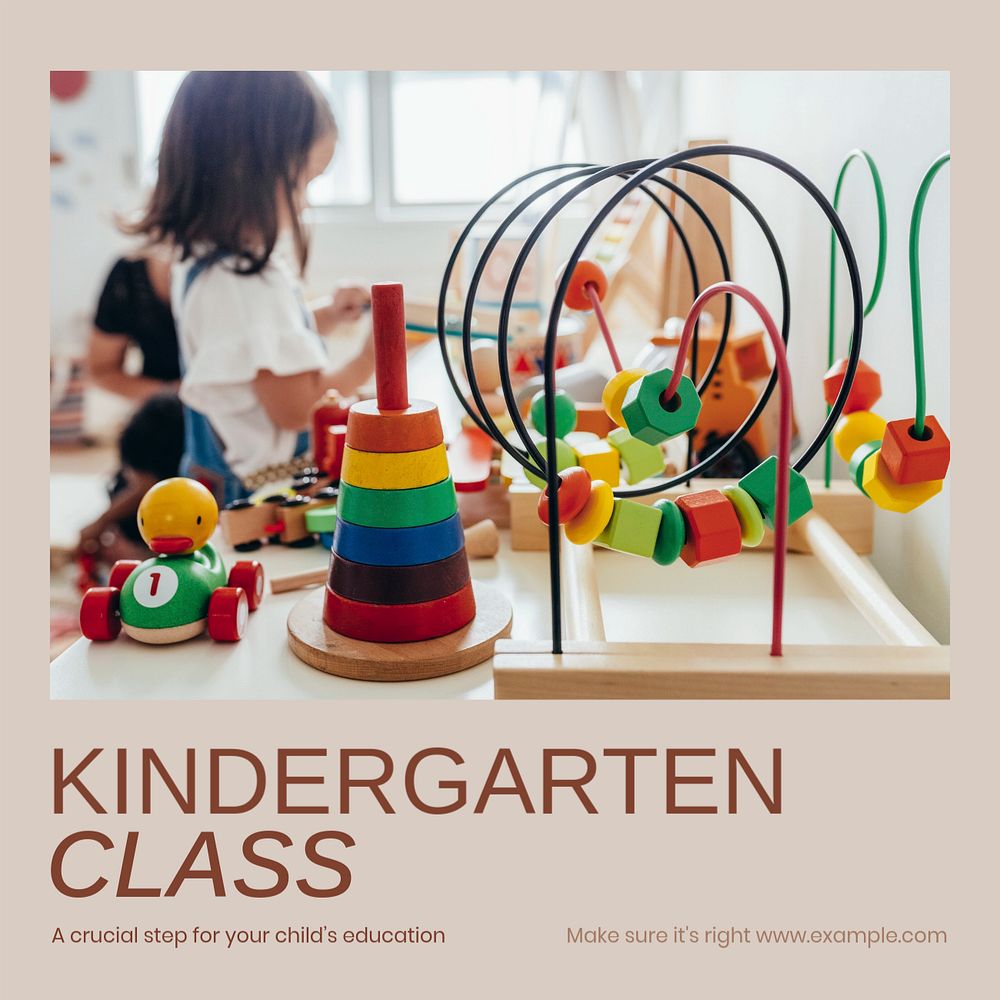 Kindergarten class Instagram post template, editable social media design