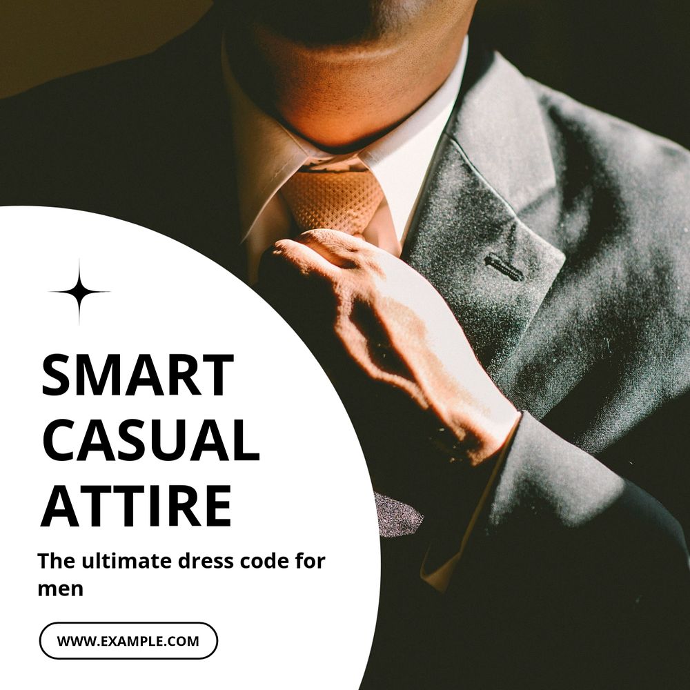 Smart casual attire Instagram post template, editable design