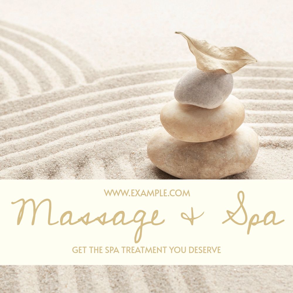 Massage & spa post template, editable social media design