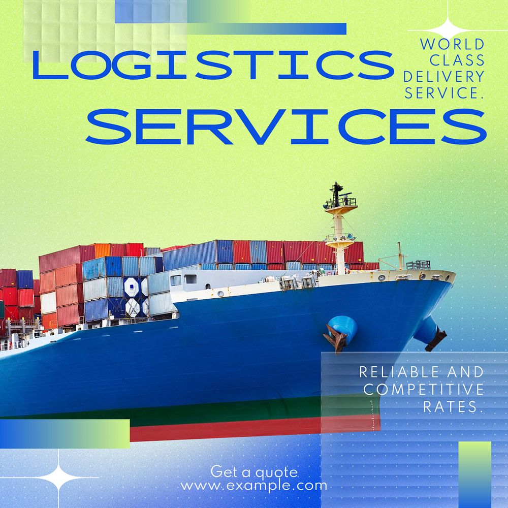 Logistic services Facebook post template, editable design