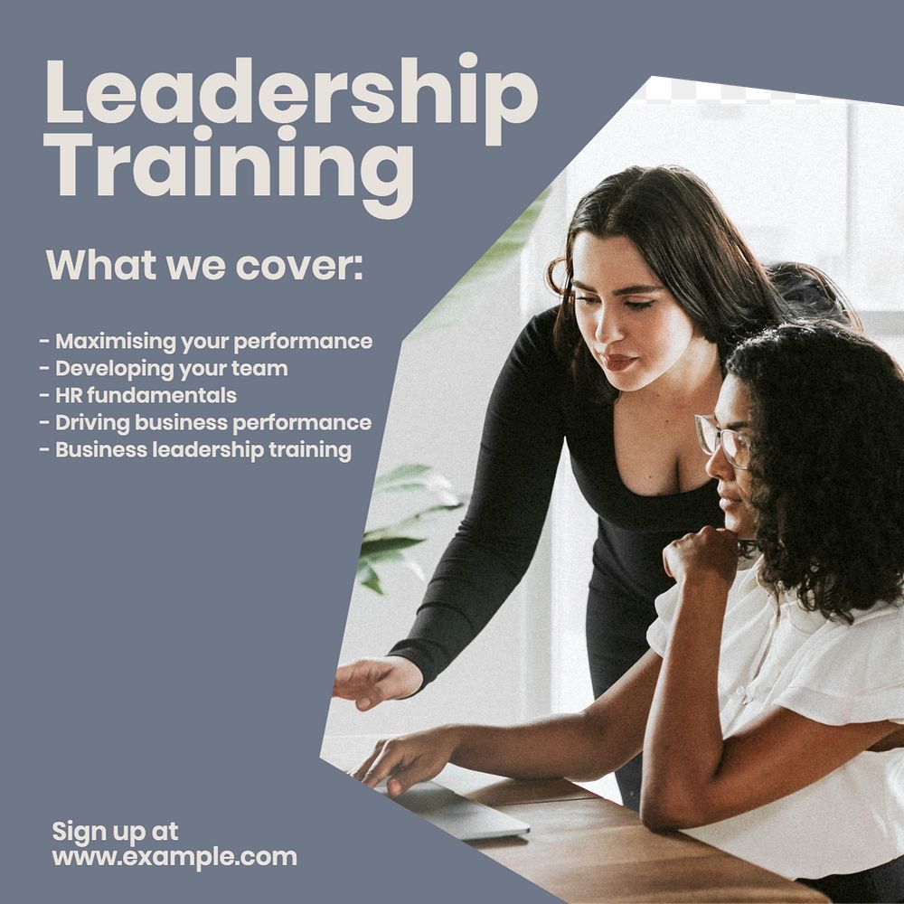 Leadership training Instagram post template, editable text