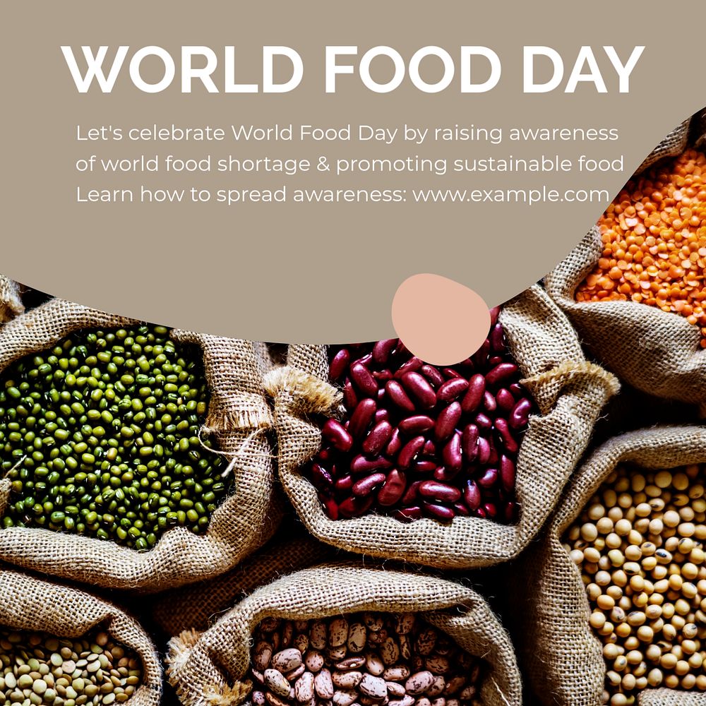 World food day Instagram post template, editable social media ad