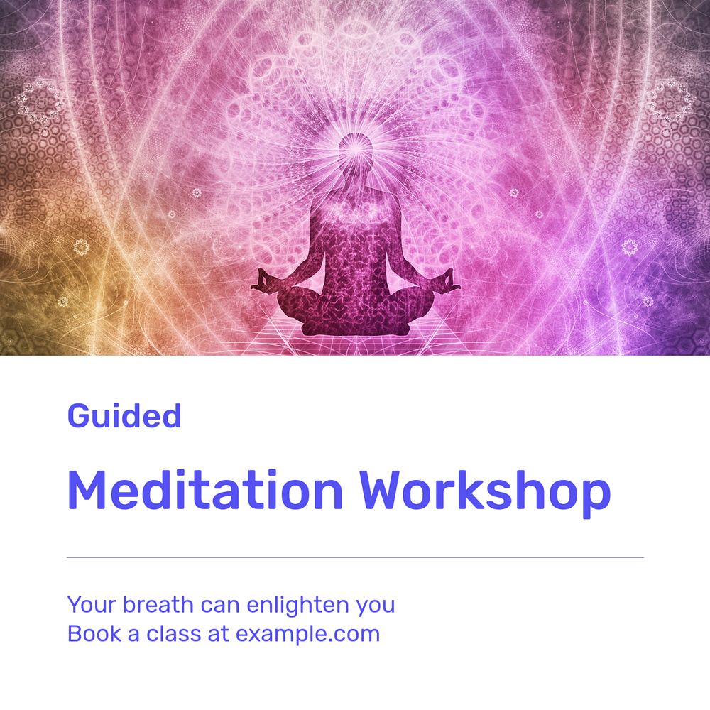 Meditation workshop Instagram post template, editable design