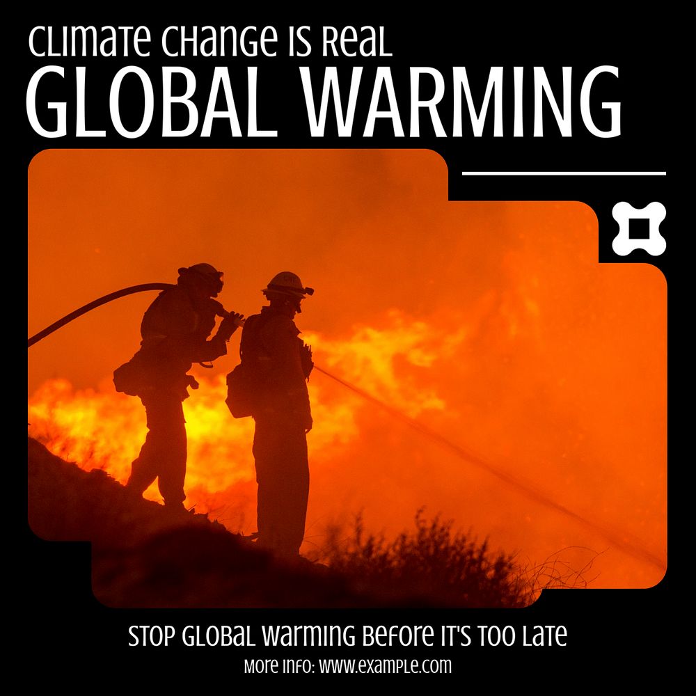 Global warming Instagram post template, editable design