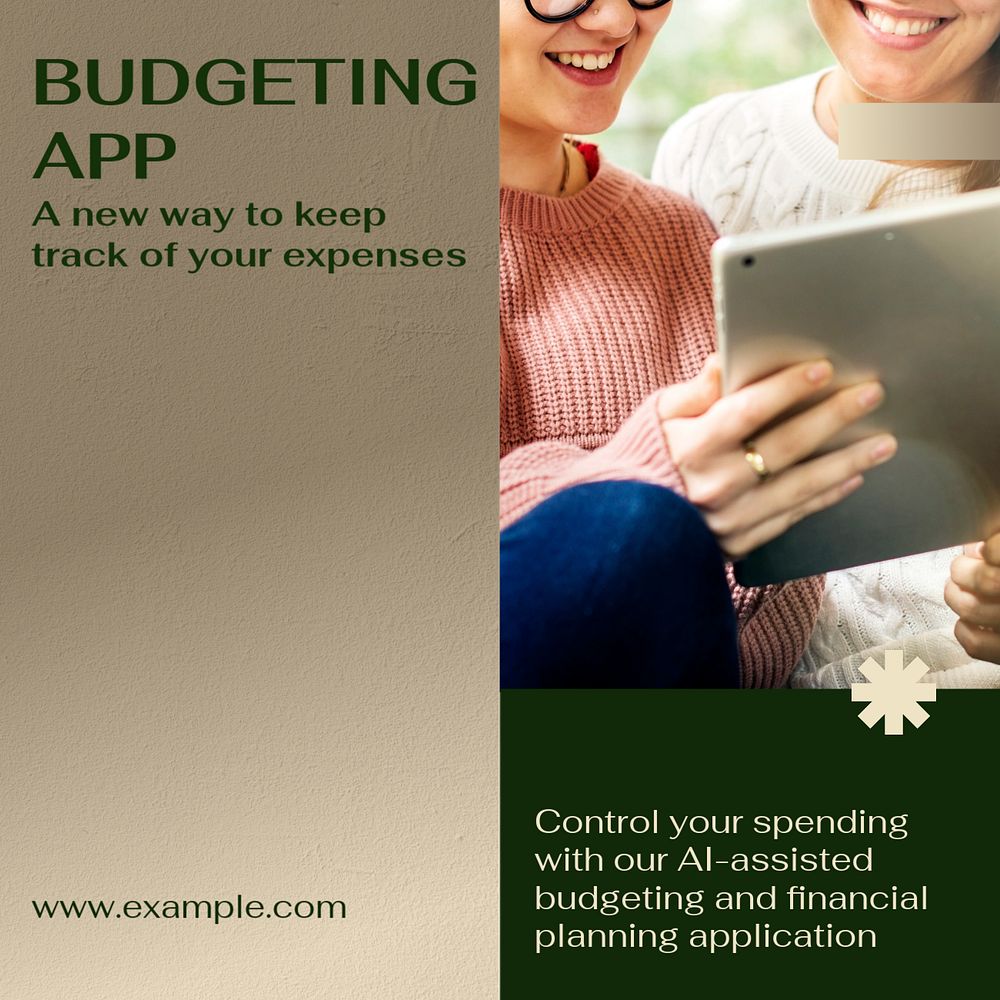 Budgeting app Instagram post template, editable social media design