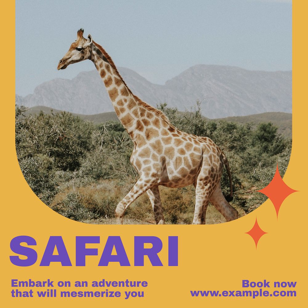 Safari Instagram post template, editable social media ad