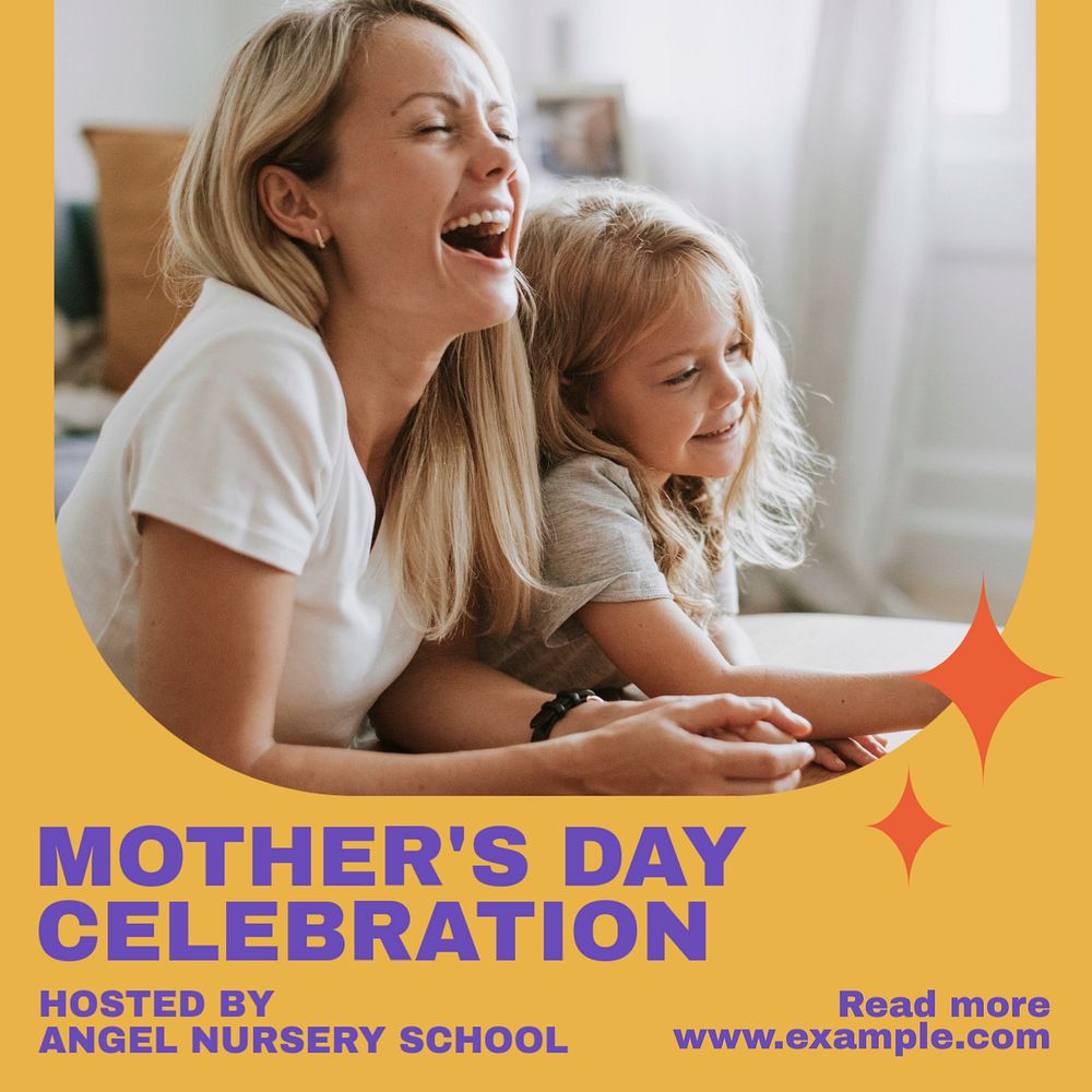 Mom's day celebration Instagram post template, editable social media ad