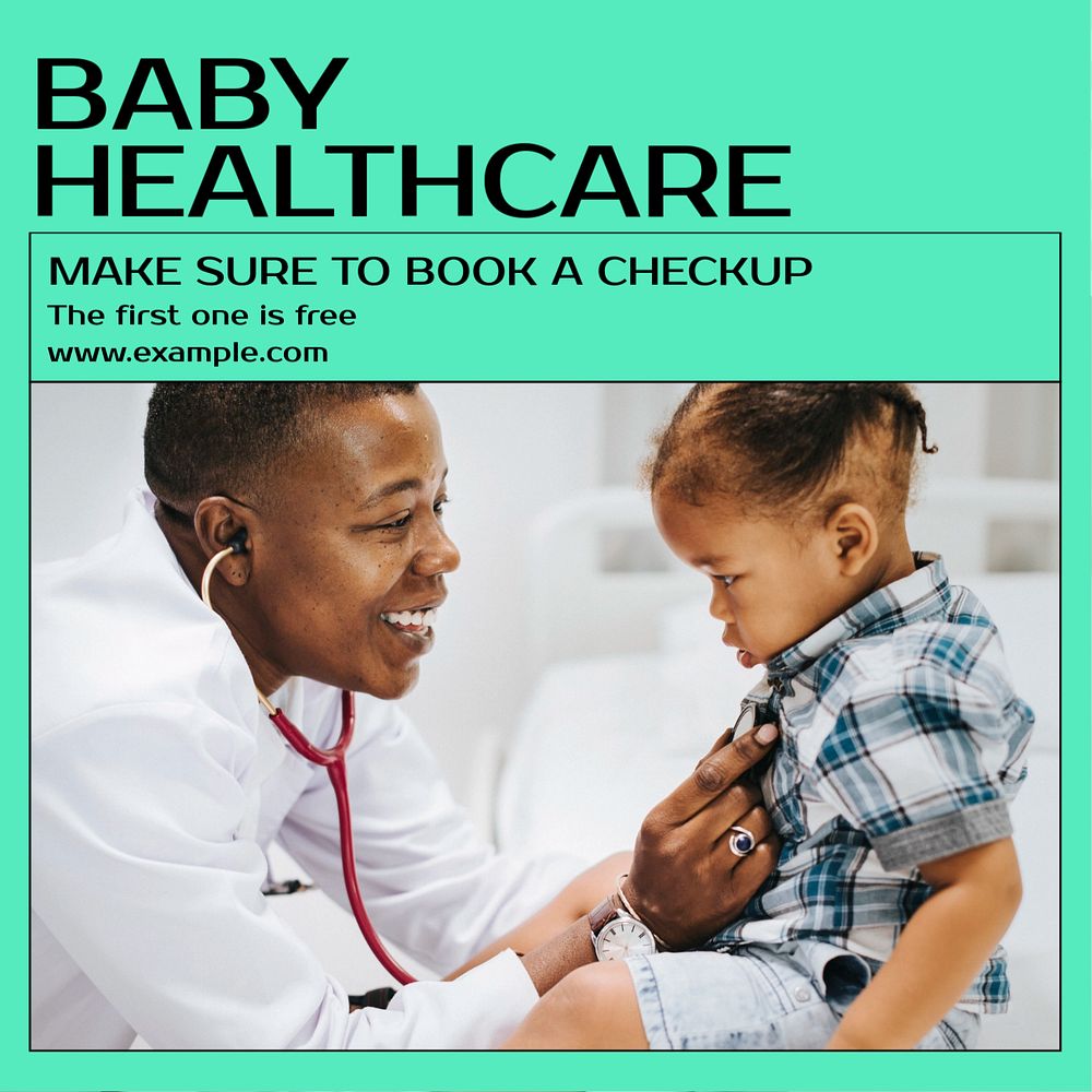 Baby healthcare Instagram post template, editable social media design