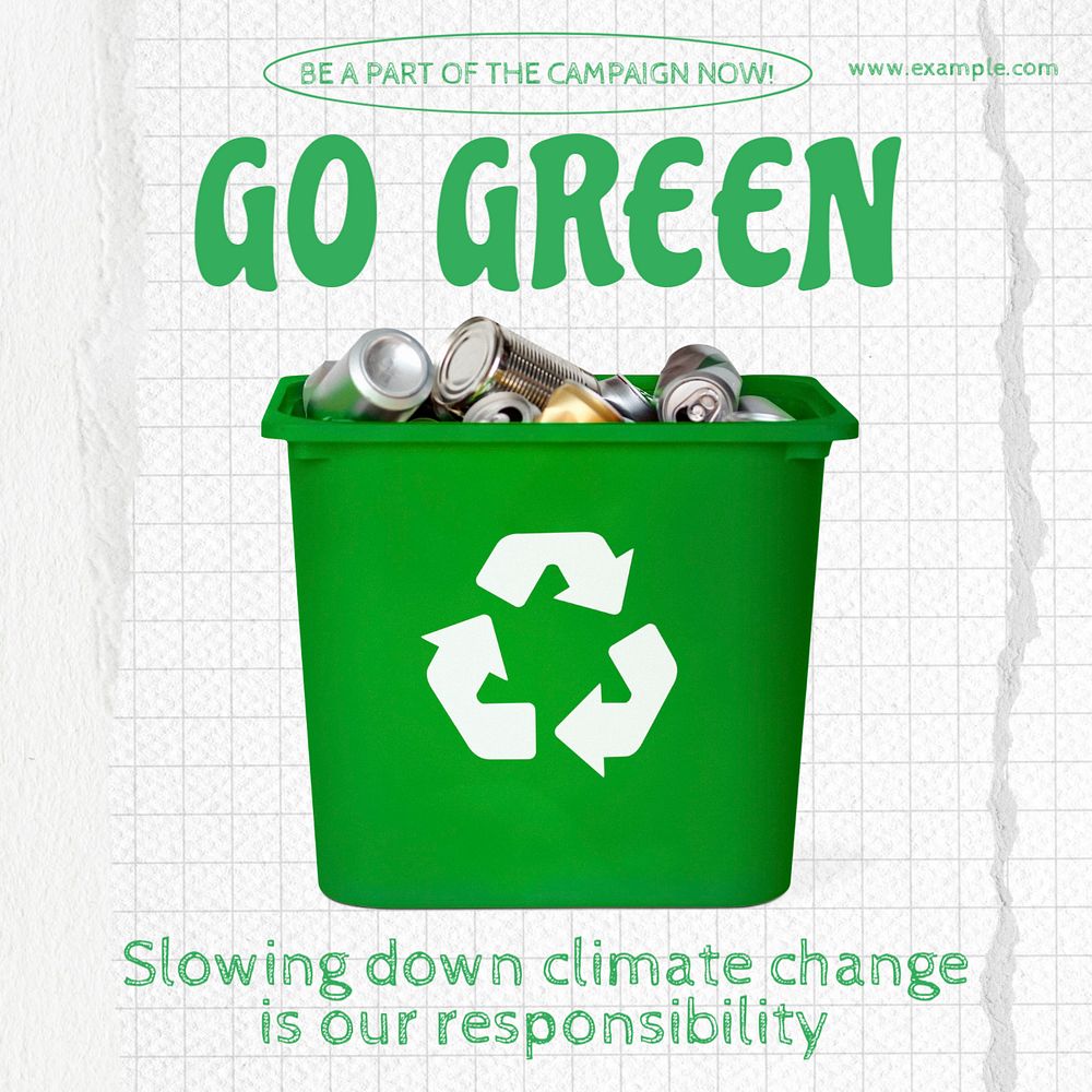 Go green Facebook post template, editable design