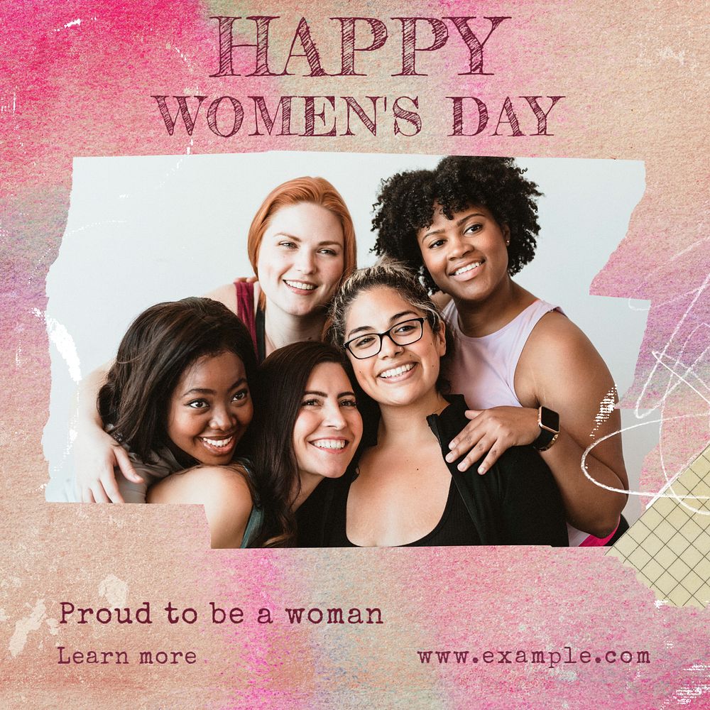 Happy women's day Instagram post template, editable social media ad