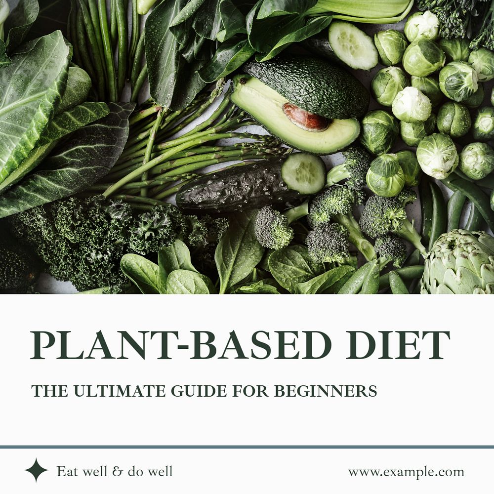 Plant based diet Instagram post template, editable social media ad