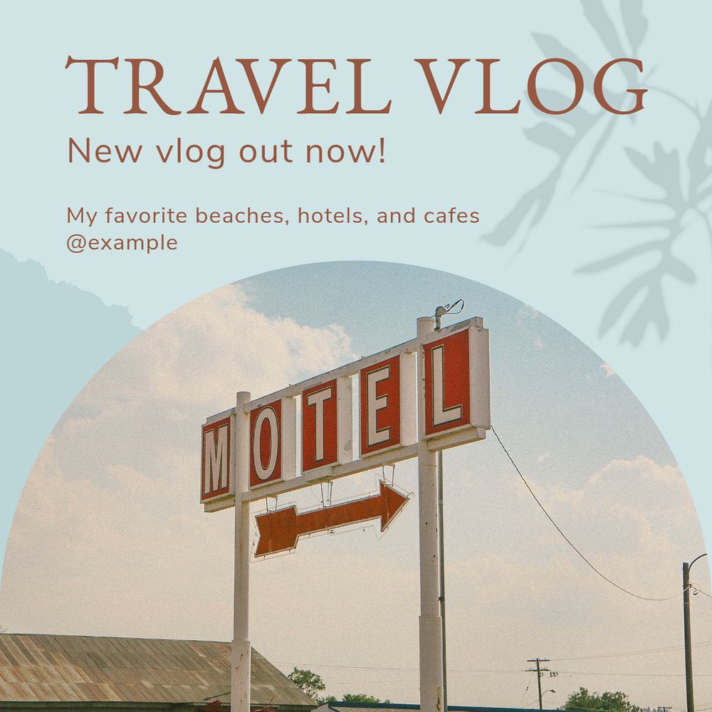 Travel vlog Instagram post template, editable social media design