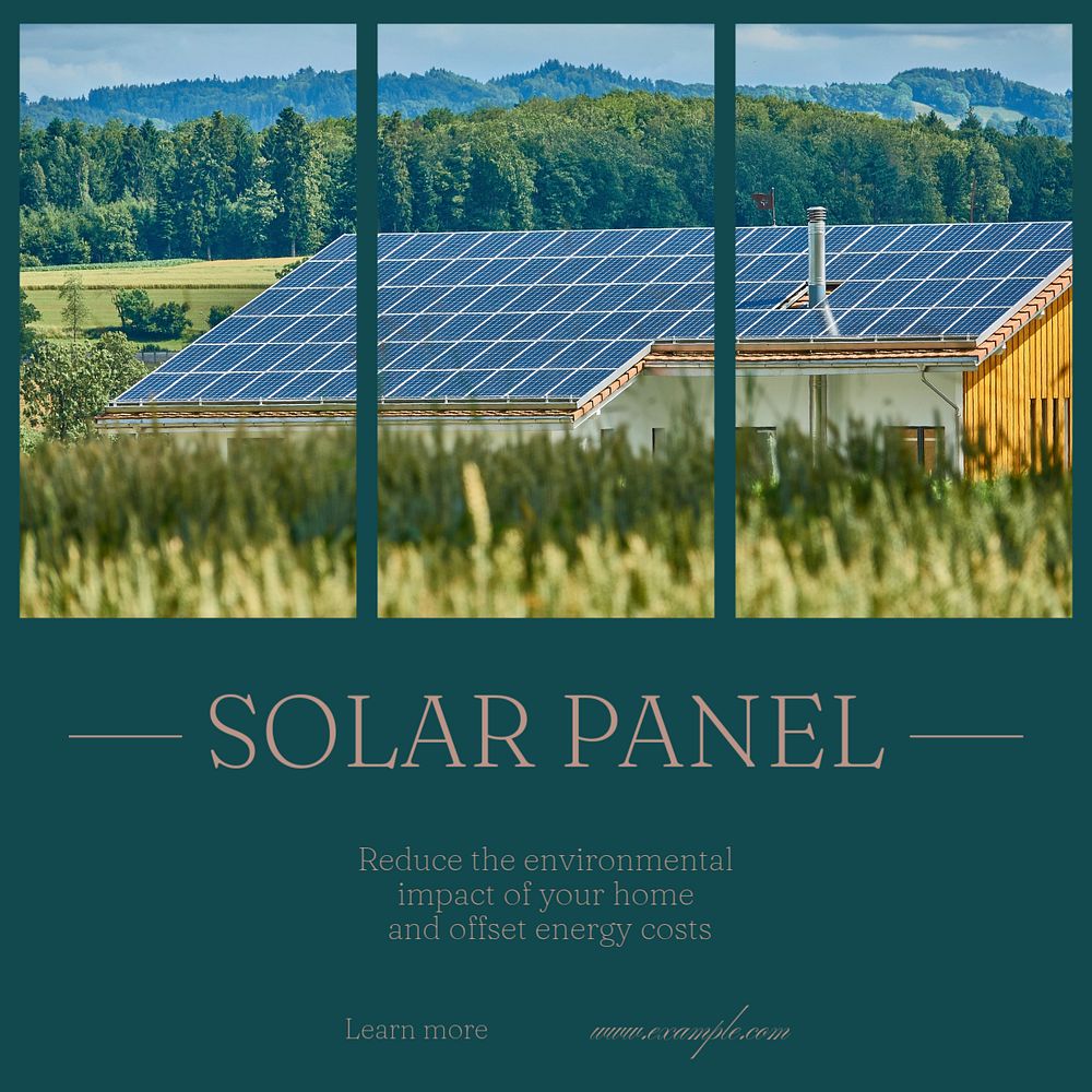 Solar panel Instagram post template, editable social media design