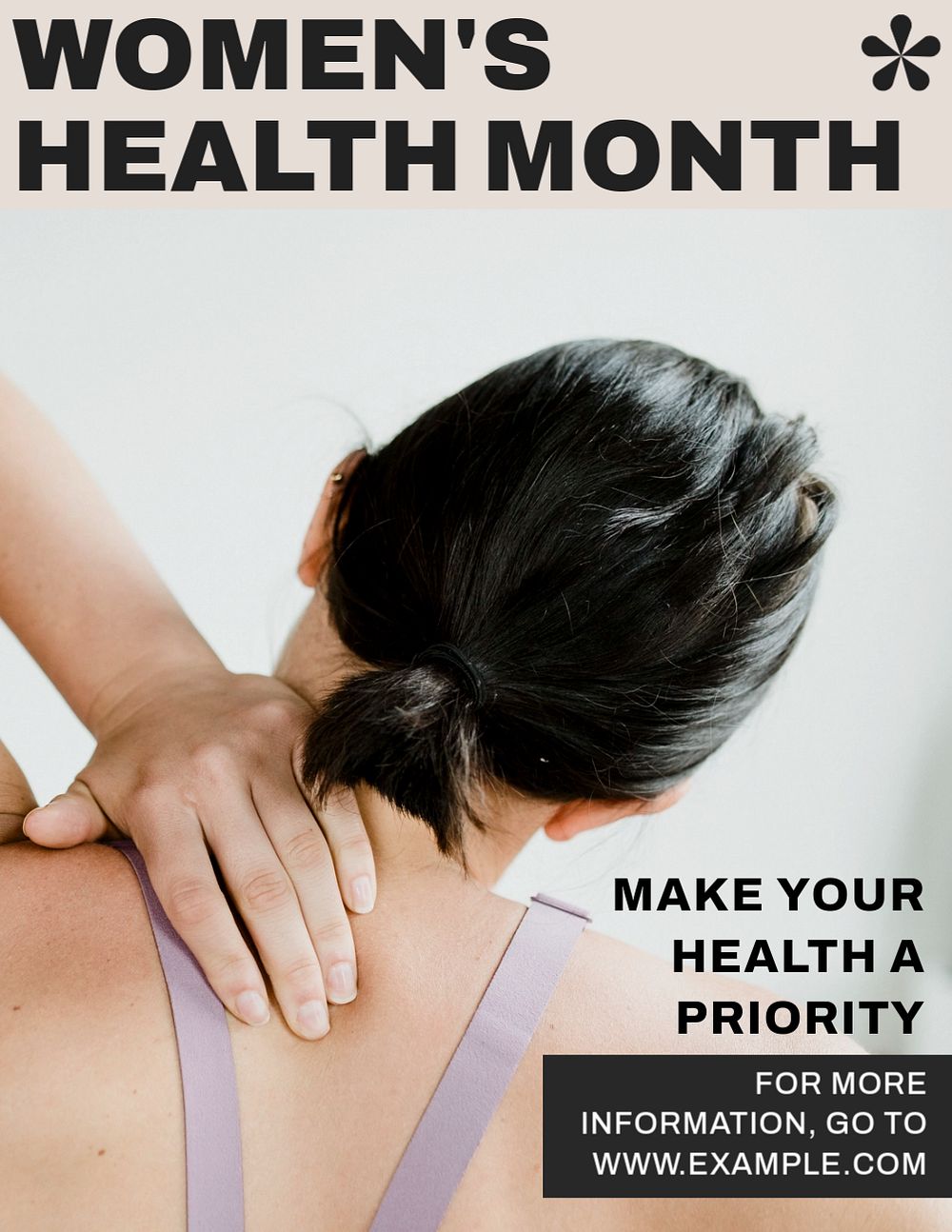 Women's Health Month flyer template, editable text & design