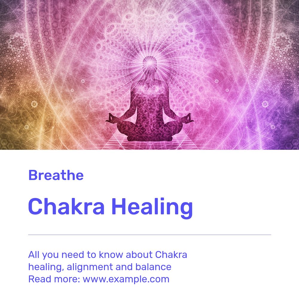 Chakra healing Instagram post template, editable design