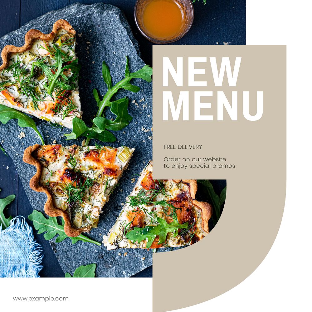 New menu Instagram post template, editable design