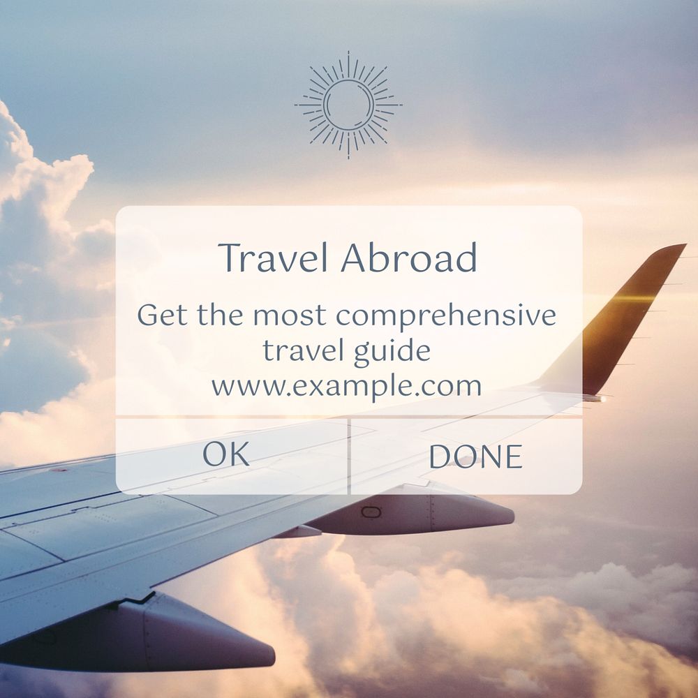 Travel abroad Instagram post template, editable design