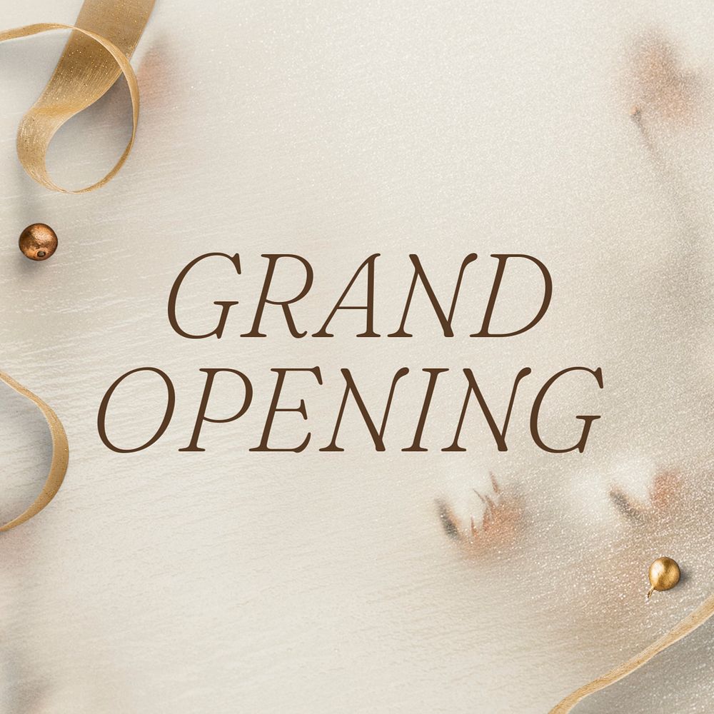 Grand opening Instagram post template, editable text