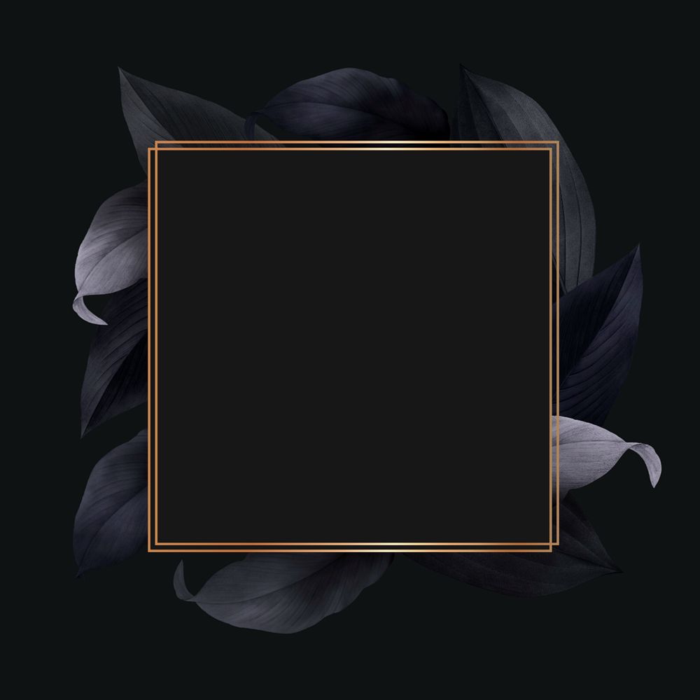 Square gold frame, editable leaf design