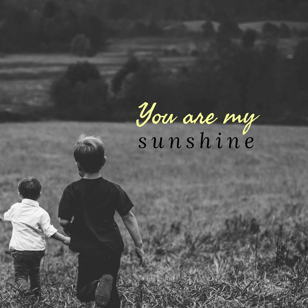 Love & sunshine quote post template, editable social media design