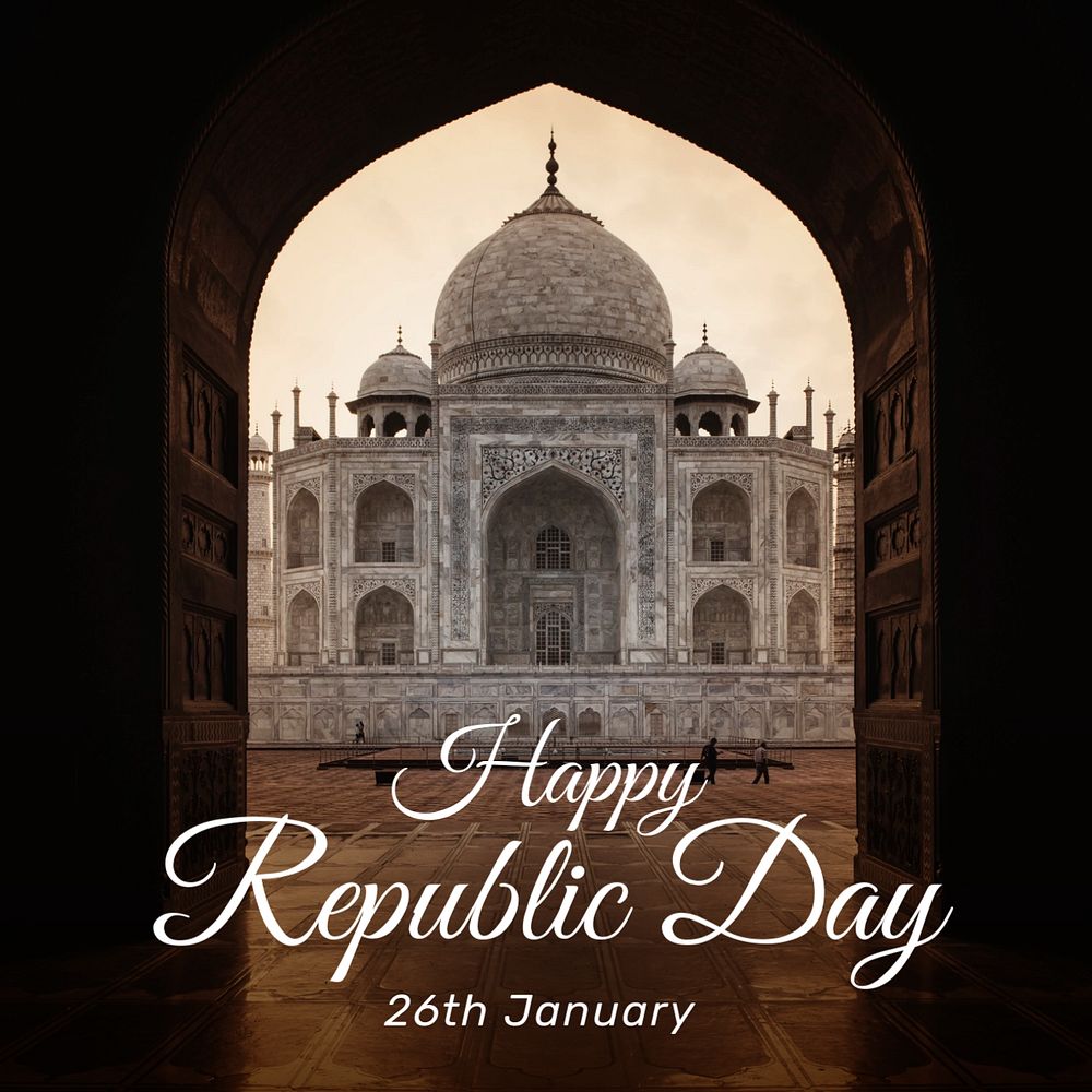 Happy republic day Instagram post template, editable text