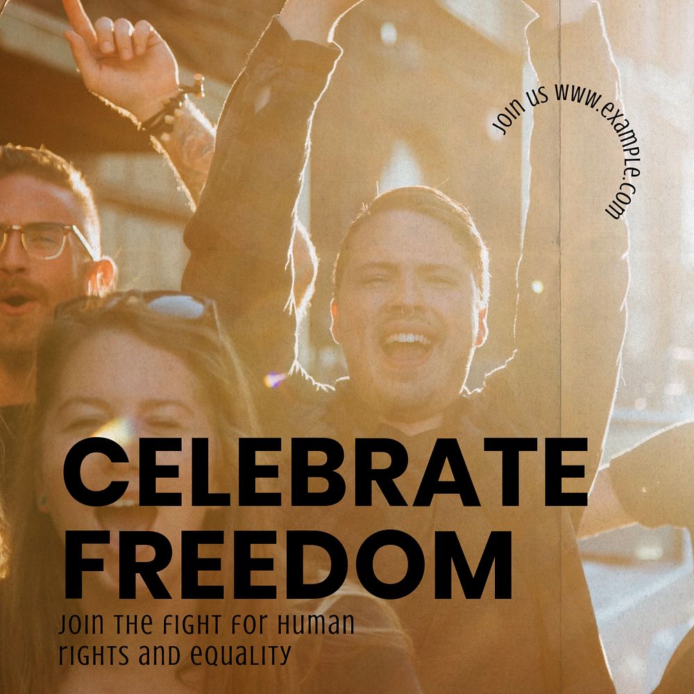 Celebrate freedom Instagram post template, editable text