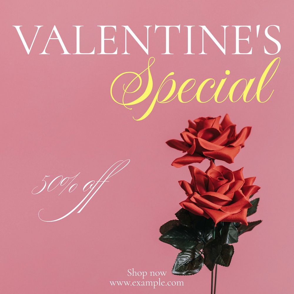 Valentine's special Instagram post template, editable text