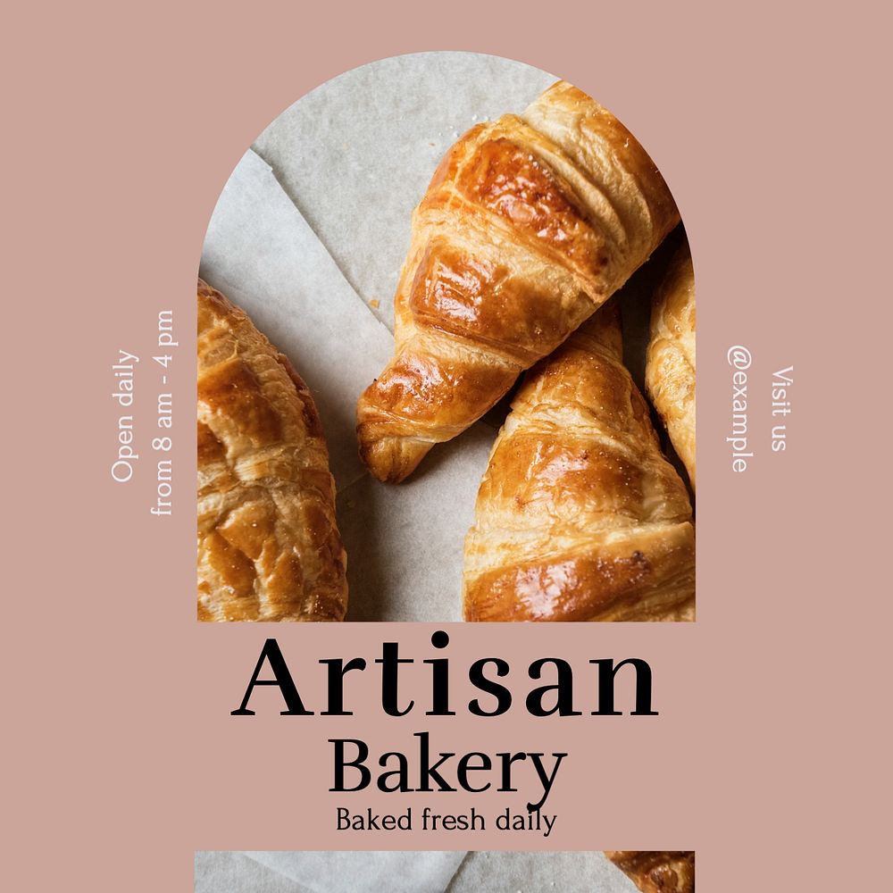 Artisan bakery Instagram post template, editable social media design