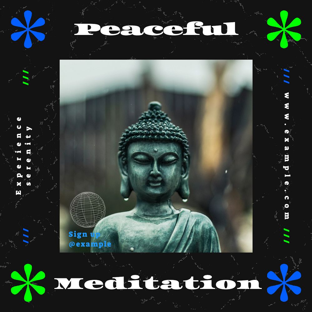 Peaceful meditation Instagram post template, editable social media design