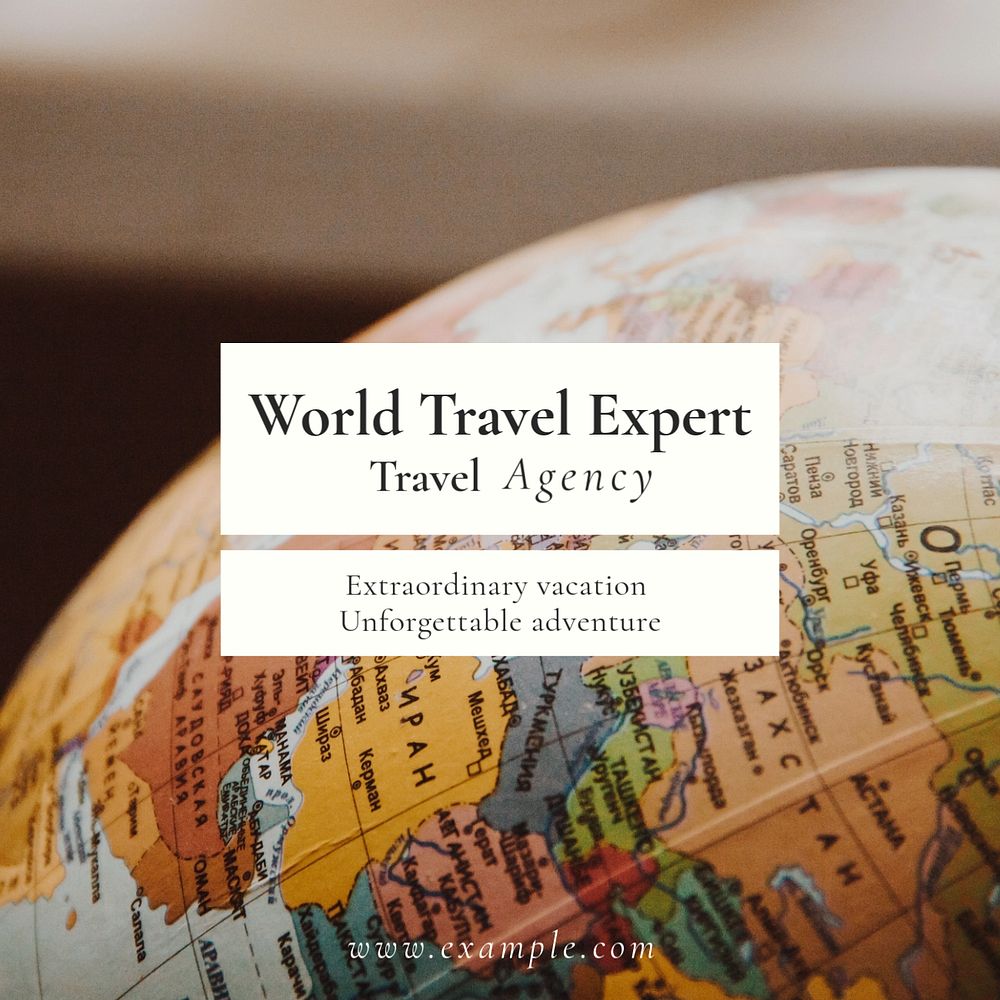 Travel agency Facebook post template, editable design